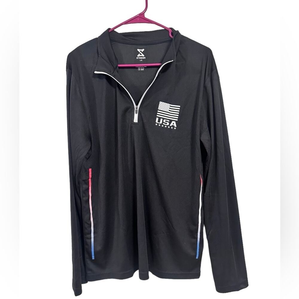 Striker Men’s Large USA Quarter Zip Black Pullover